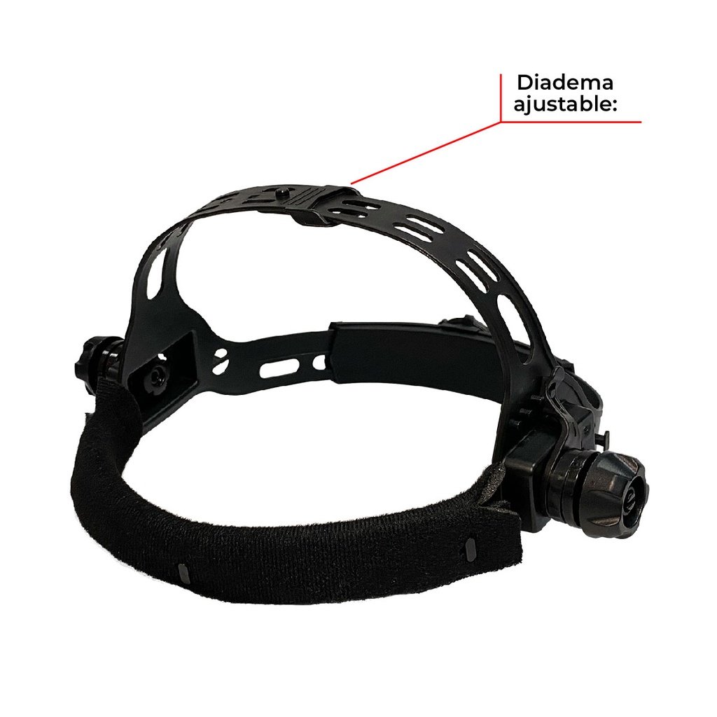 Diadema ajustable de Careta proteccion ultra visibilidad celda solar SEGURA
