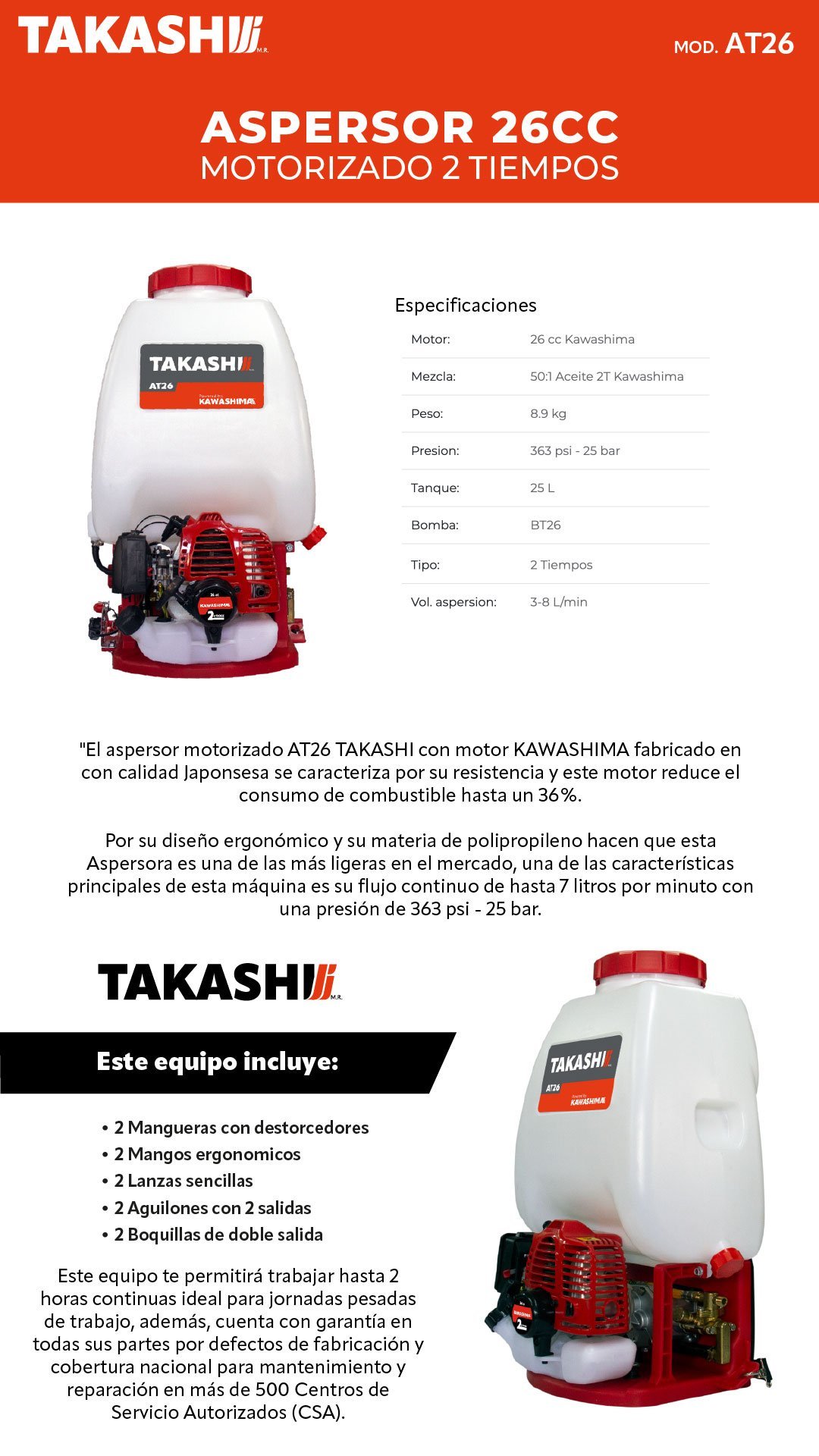 Aspersor motorizado 26 cc 2 tiempos (645781004573) - Imagen 2