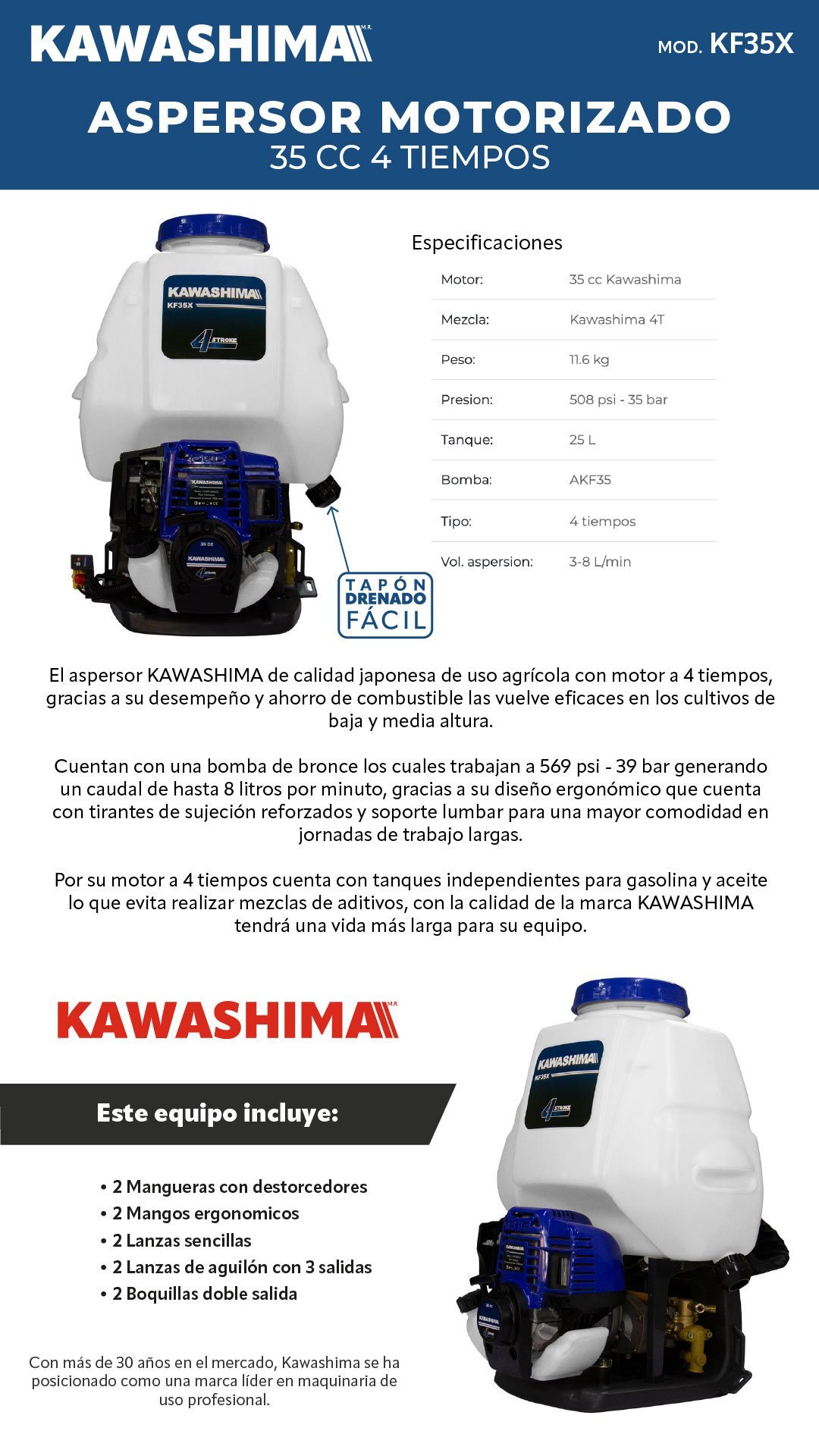 Aspersor motorizado 35 cc (645781021259) - Imagen 2