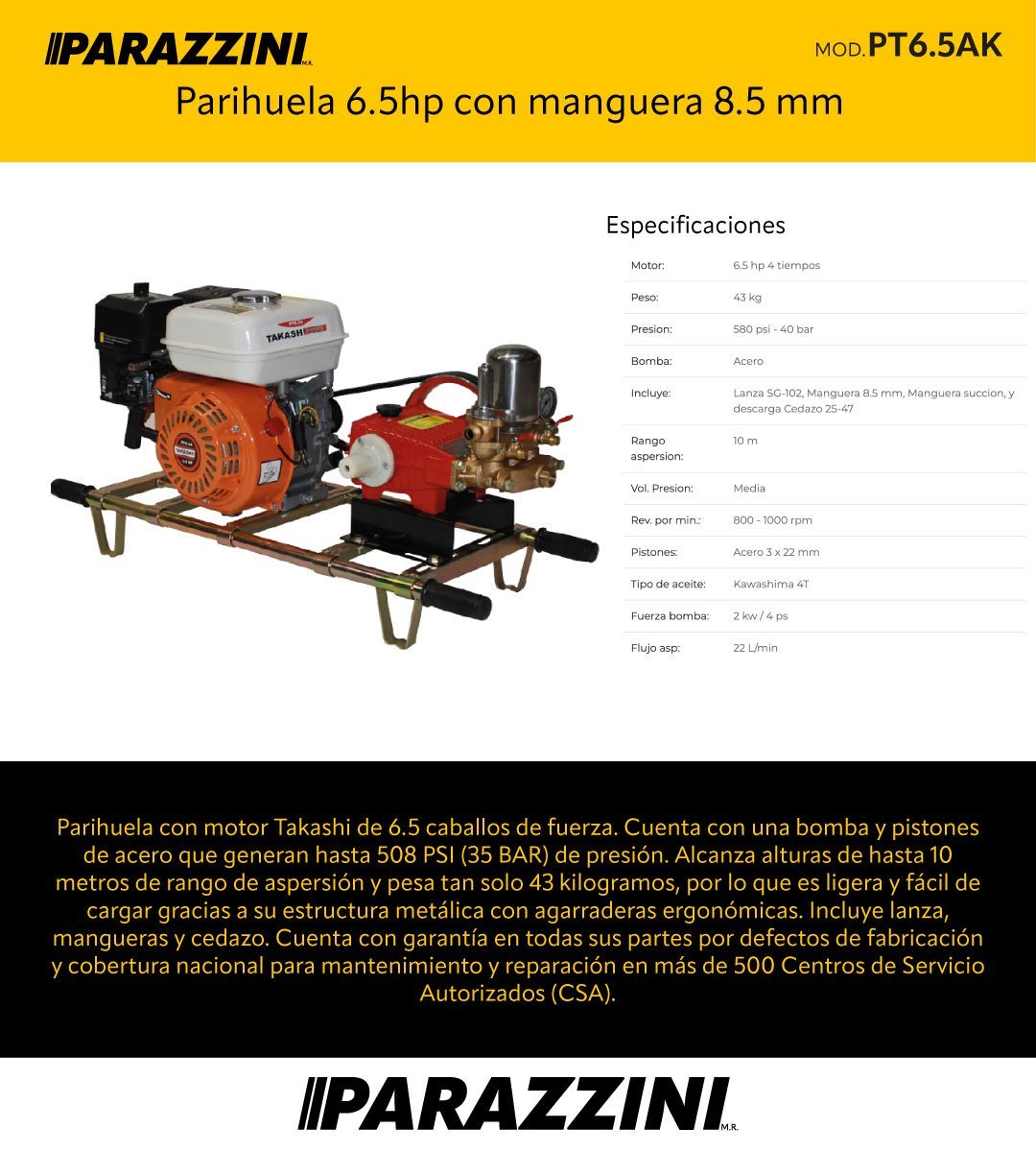 Parihuela 6.5hp con manguera 8.5 mm (645781032866) - Imagen 2