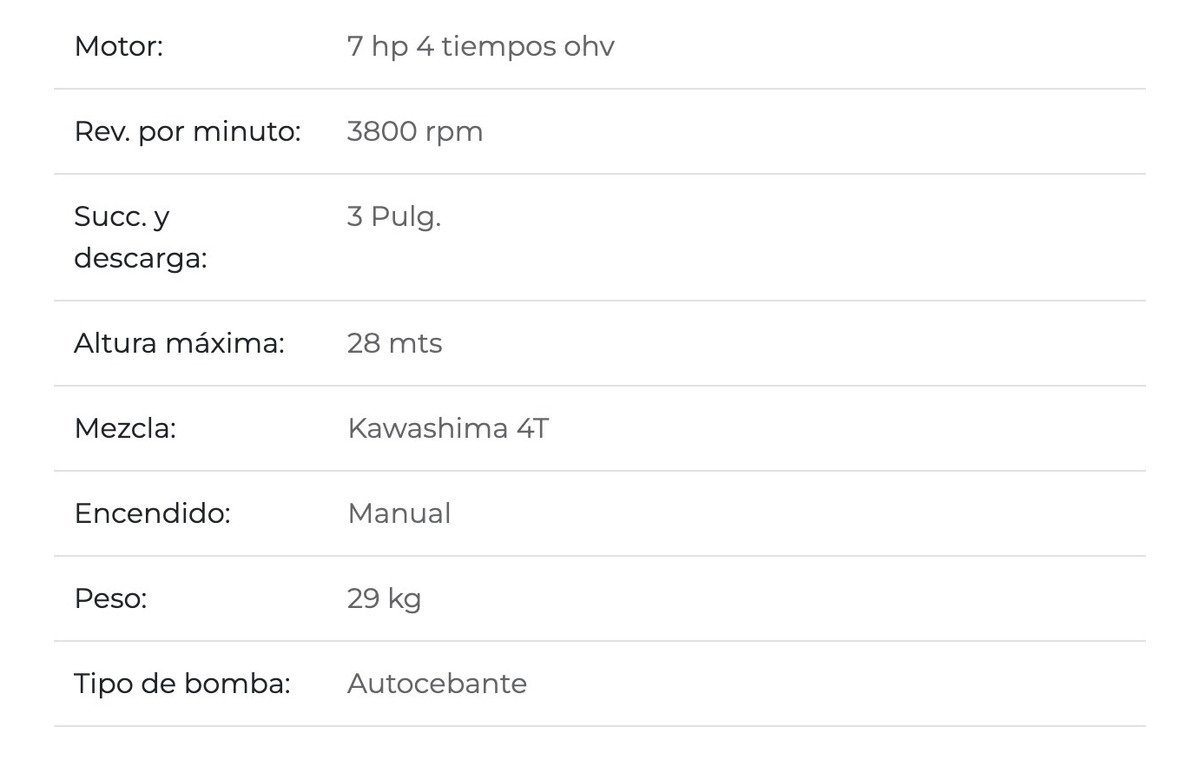 Motobomba 7 hp 4 tiempos autocebante 3 pulg (645781221765) - Imagen 7