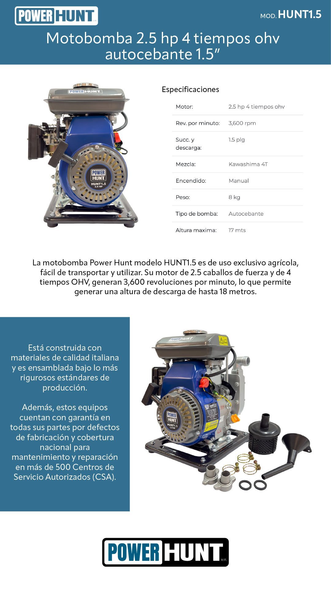 Motobomba 2.5 hp 4 tiempos ohv autocebante 1.5 pulg (645781231153) - Imagen 2