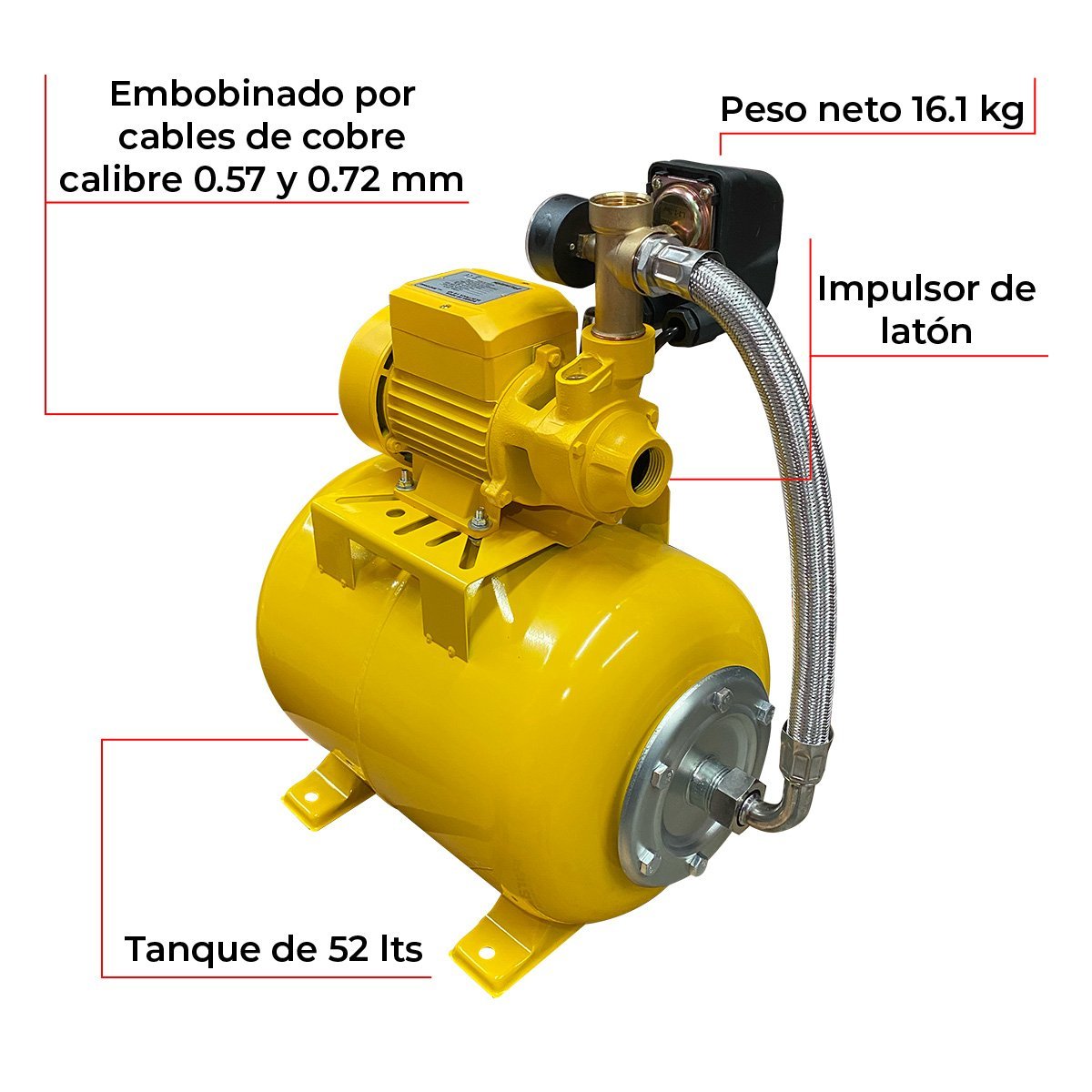 Bomba de agua eléctrica 1 hp (BHP5260) - Imagen 3