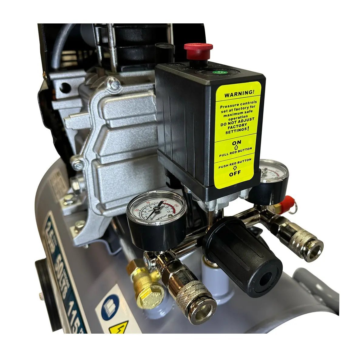 Compresor 2.5 hp 50 lts con doble conexión rápida + Kit con 20pz (boquillas manguera y conectores) (COMPHKIT50L-K20) - Imagen 2