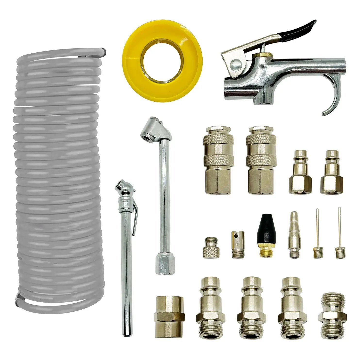 Compresor 2.5 hp 50 lts con doble conexión rápida + Kit con 20pz (boquillas manguera y conectores) (COMPHKIT50L-K20) - Imagen 8