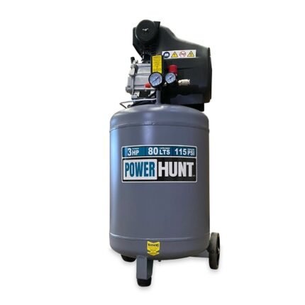 Compresor 3 hp 80 lts con doble conexión rapida kit de manguera y pistola de gravedad (COMPHKIT80L)