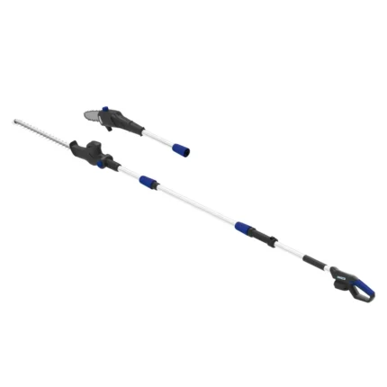Motosierra Multifuncional Eléctrica Power Hunt 20V 2 en 1: Cortasetos + Sierra de Poste